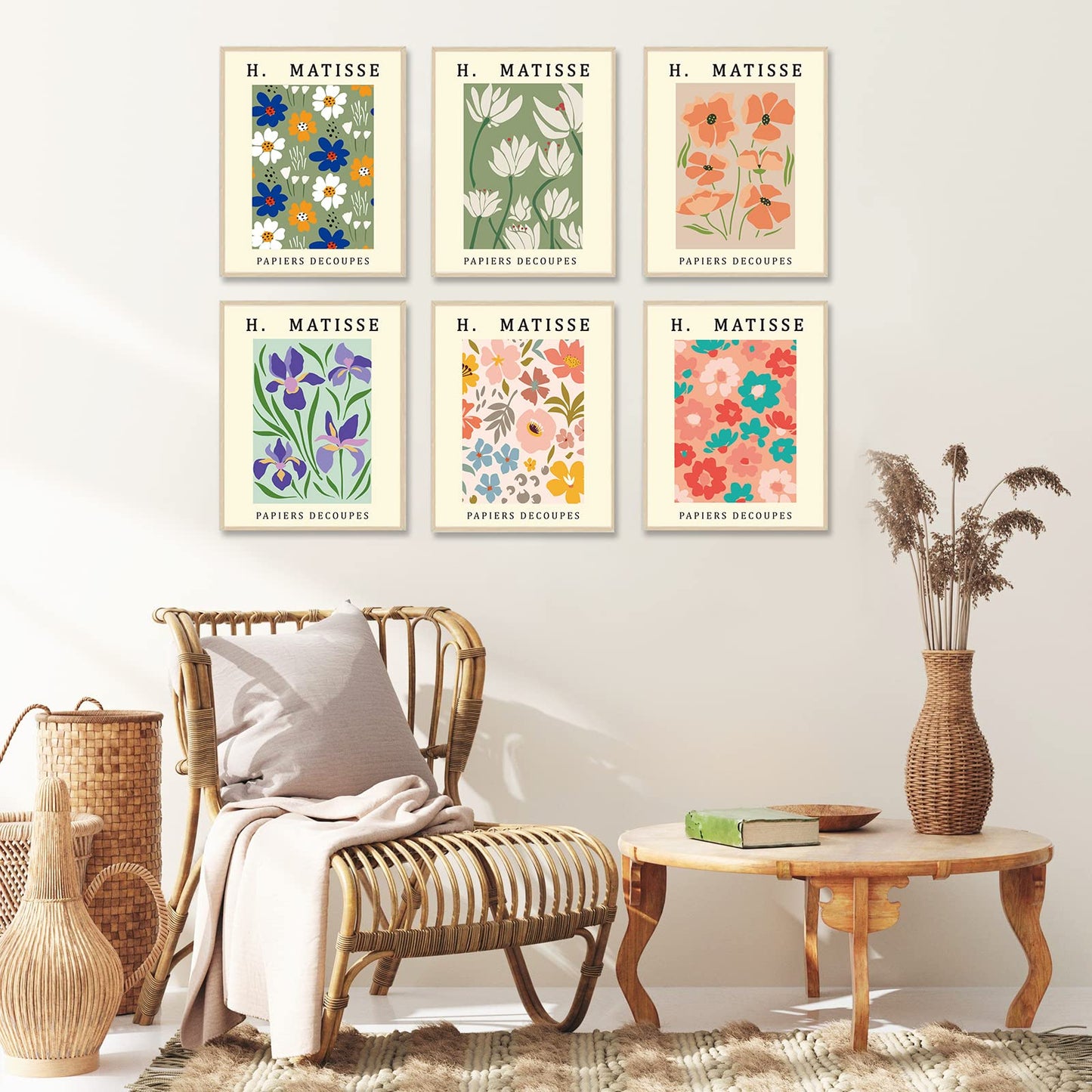 Rossorha Matisse Wall Art Prints, Abstract Matisse Wall Art Exhibition Posters(Flowers)