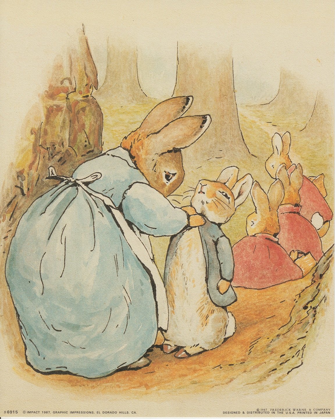 The Tale of Peter Rabbit Beatrix Potter Kids Room Art Print Poster (8x10)