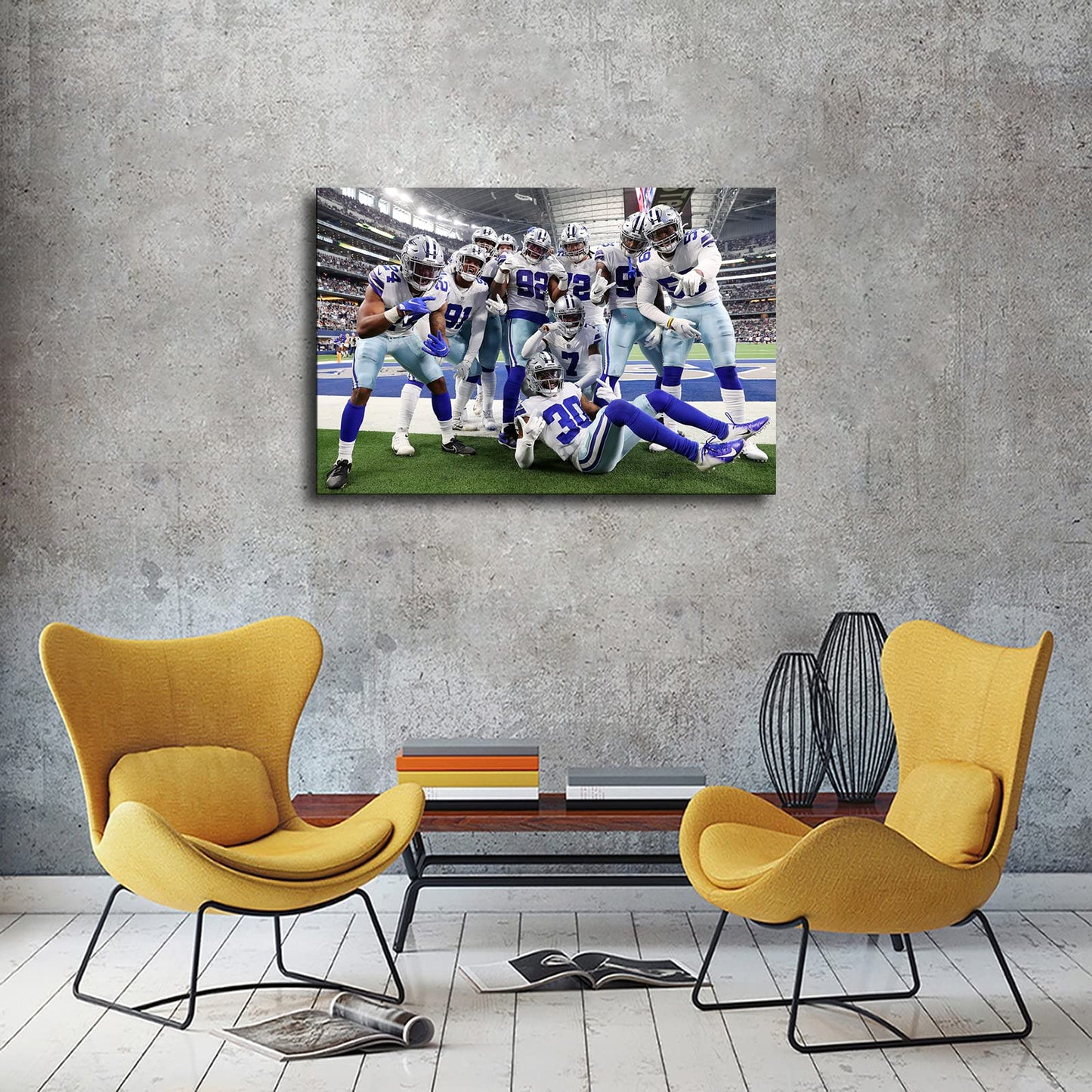 Dallas City Cowboys team Player Photo Wall Art Football Field American Football Home Decor Gift Large Size Printed Waterproof Canvas Poster Wall Decor Poster Signs for Home boy gift girl gift (no
