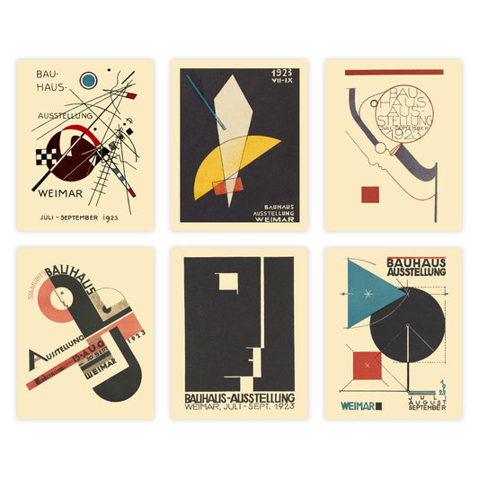 Ink Inc. Gallery Wall | Bauhaus Exhibition Posters Museum Art Prints | Minimalist Modern Decor | Set of 6 8x10 | Unframed