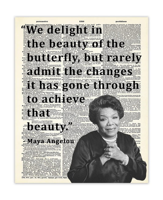 Inspirational Wall Art Poster "We Delight in the Beauty…", Maya Angelou 8x10 Motivational Wall Art & Positive Affirmations Wall Decor for Bedroom, Teen Girl, Boy & Office Decor for Men, Women
