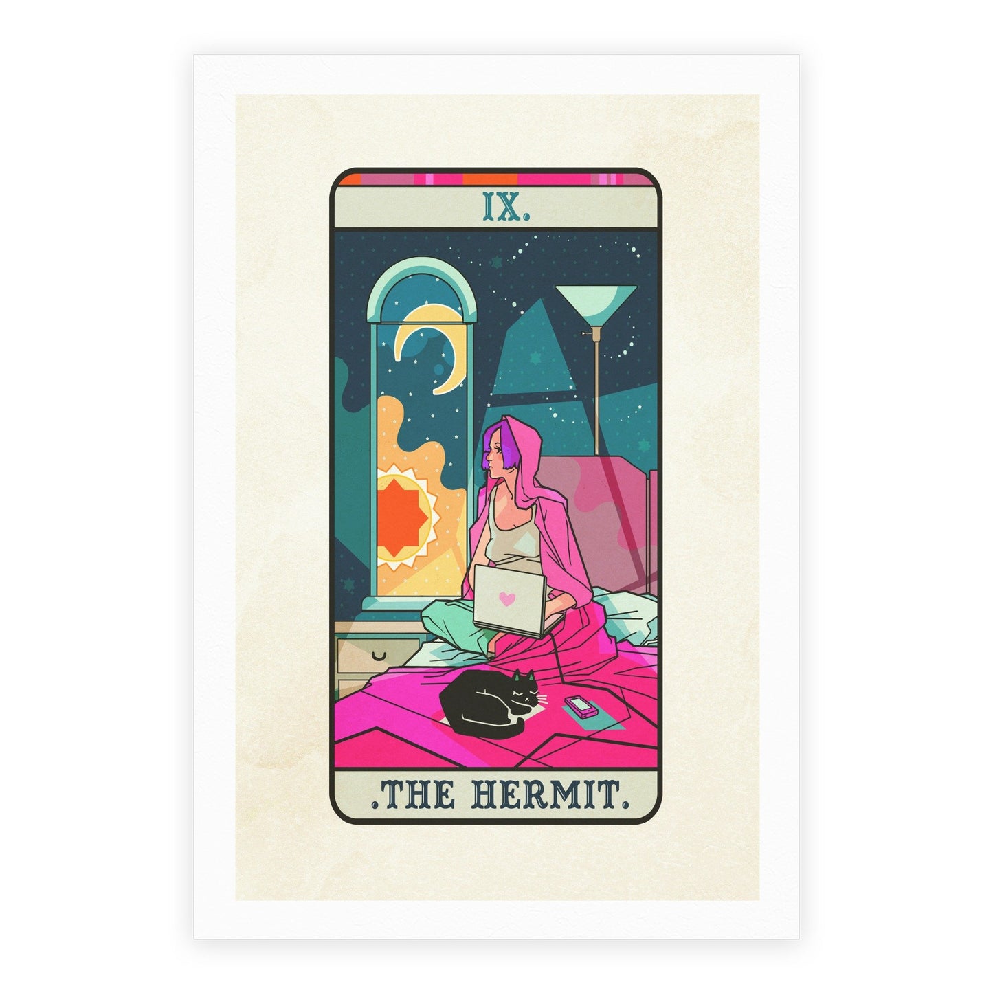 LookHUMAN Hermit Tarot Card White 8 x 10 Inch Giclee Art Print Poster