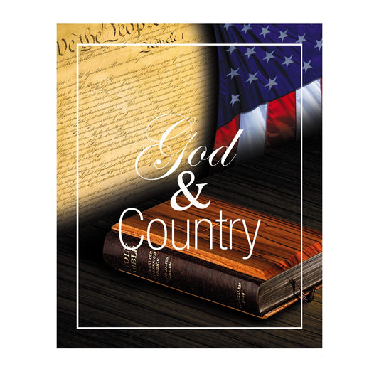 God and Country - American Flag Wall Art Poster Print With Bible, This Constitution Patriotic Wall Decor Is Ideal For a Home, Office, & Garage Decor, Show Your Love For God And USA, Unframed - 8x10"