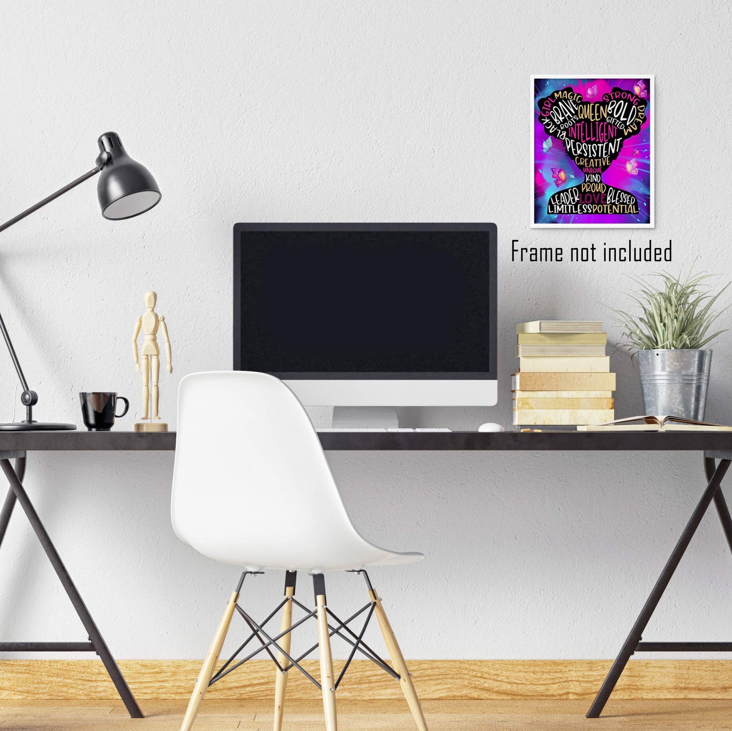 Brooke & Vine African American Black Girl Woman Wall Decor Gift Art Prints (UNFRAMED 8 x 10) Teen Tween Girl Room Inspirational Posters - Home, Office, Bedroom, Dorm or Cubicle (Afro Puff Girl)