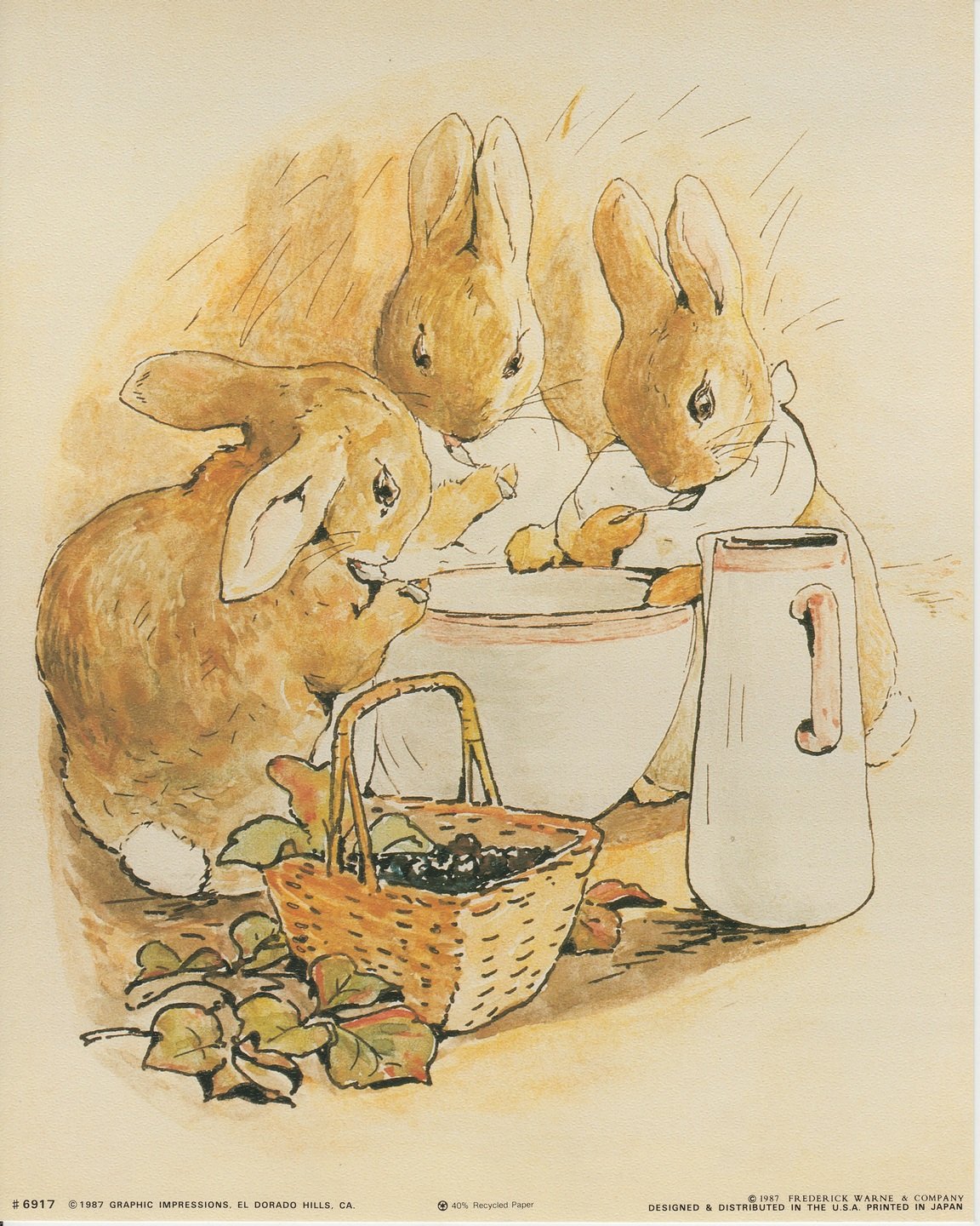 The Tale of Peter Rabbit Beatrix Potter Art Print Poster (8x10)