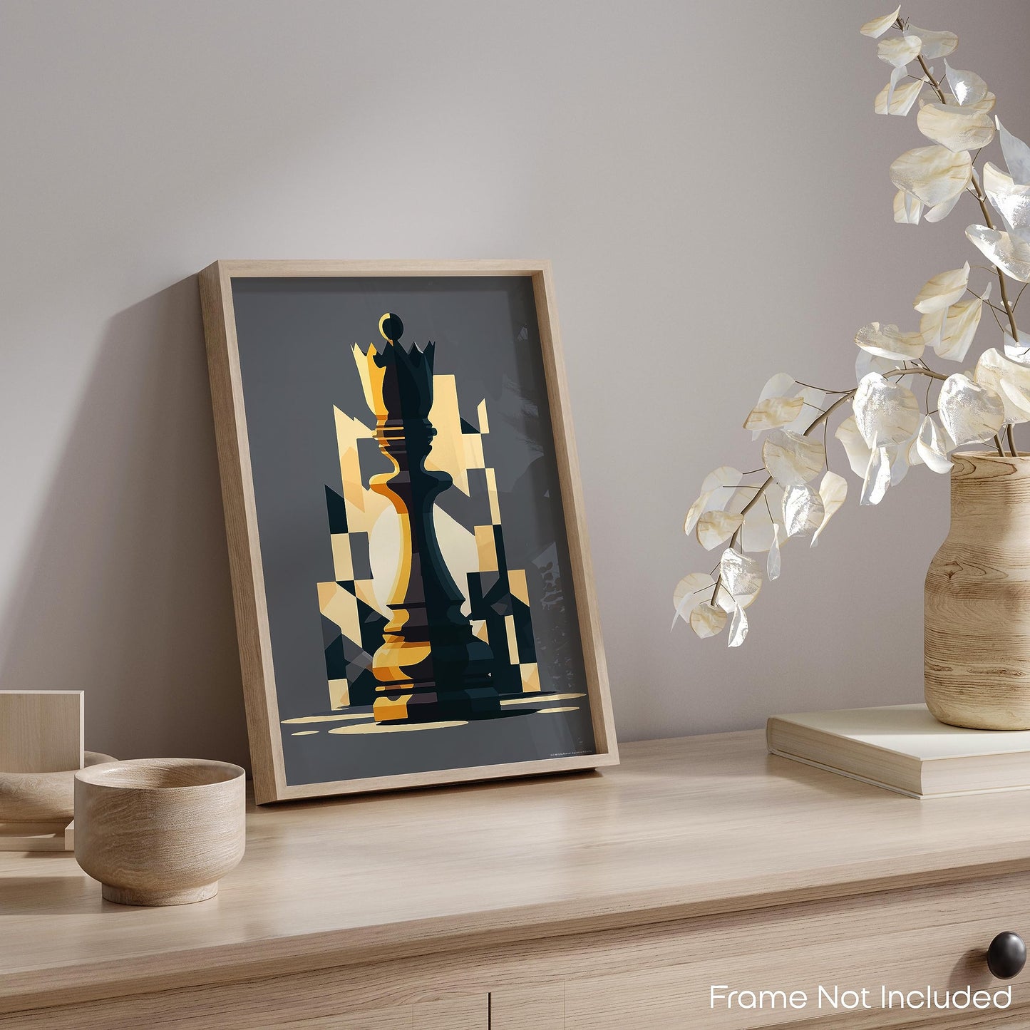 Inspirational Wall Art Co. - Win | Chess Piece Decor - Chess Poster - King and Queen Chess Art - Chess Board Decor - Chess Poster Print Artwork for Bedroom Office | 11x14 Inches Unframed