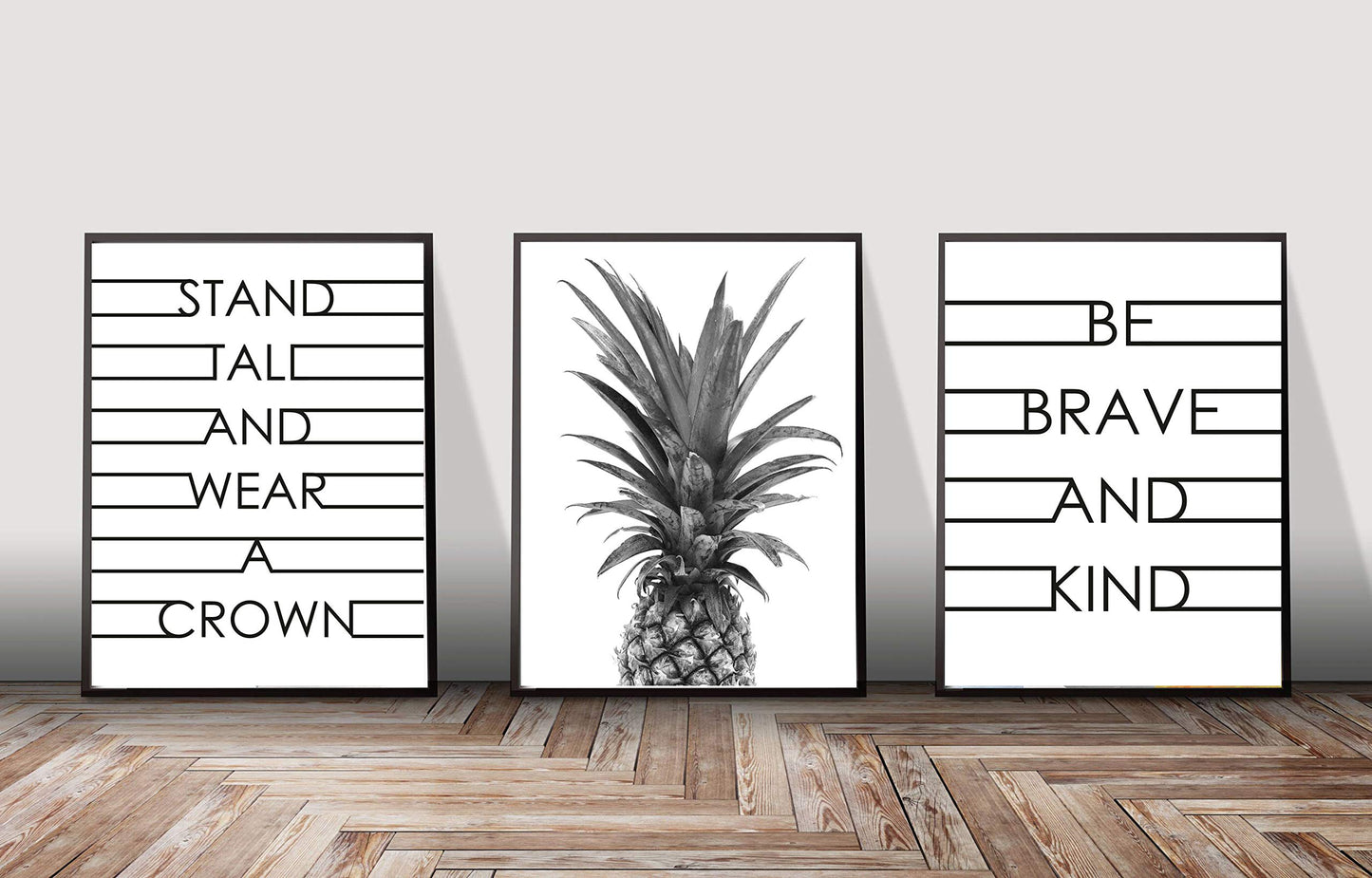 Modern Home Pineapple Inspirational and Motivational Wall Decor Prints. Artwork for Bedroom, Bathroom, Office, Kitchen, Living Room, House, Bathrooms. Poster Decorations ft Quotes and Pineapples