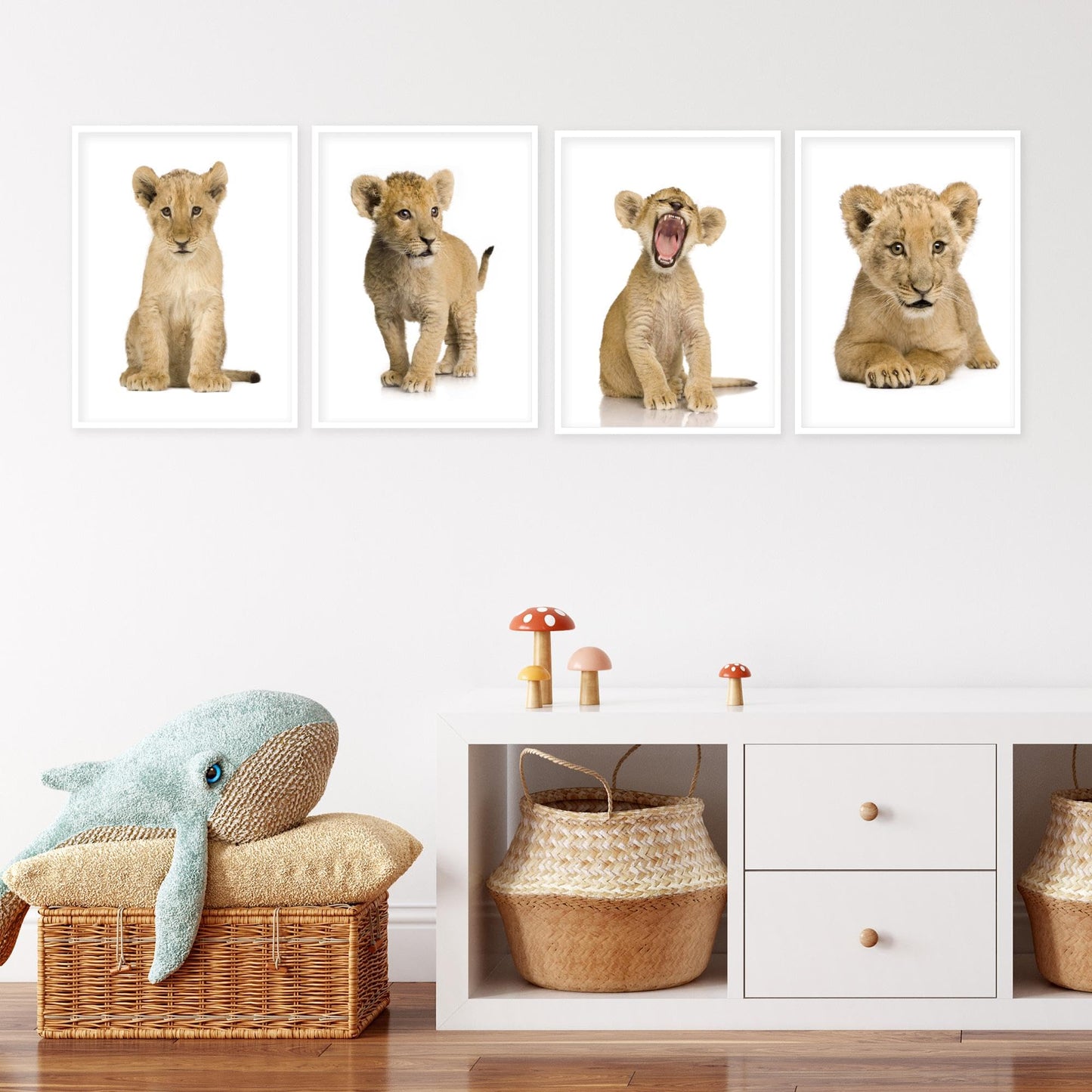 Insire Lion Pictures Wall Decor, Lion Wall Decor, Lion Art, Lion Art Wall Decor, Lion and Cub Poster, African Animal Pictures, Baby Safari Animals Poster Prints - Unframed (8x10”)