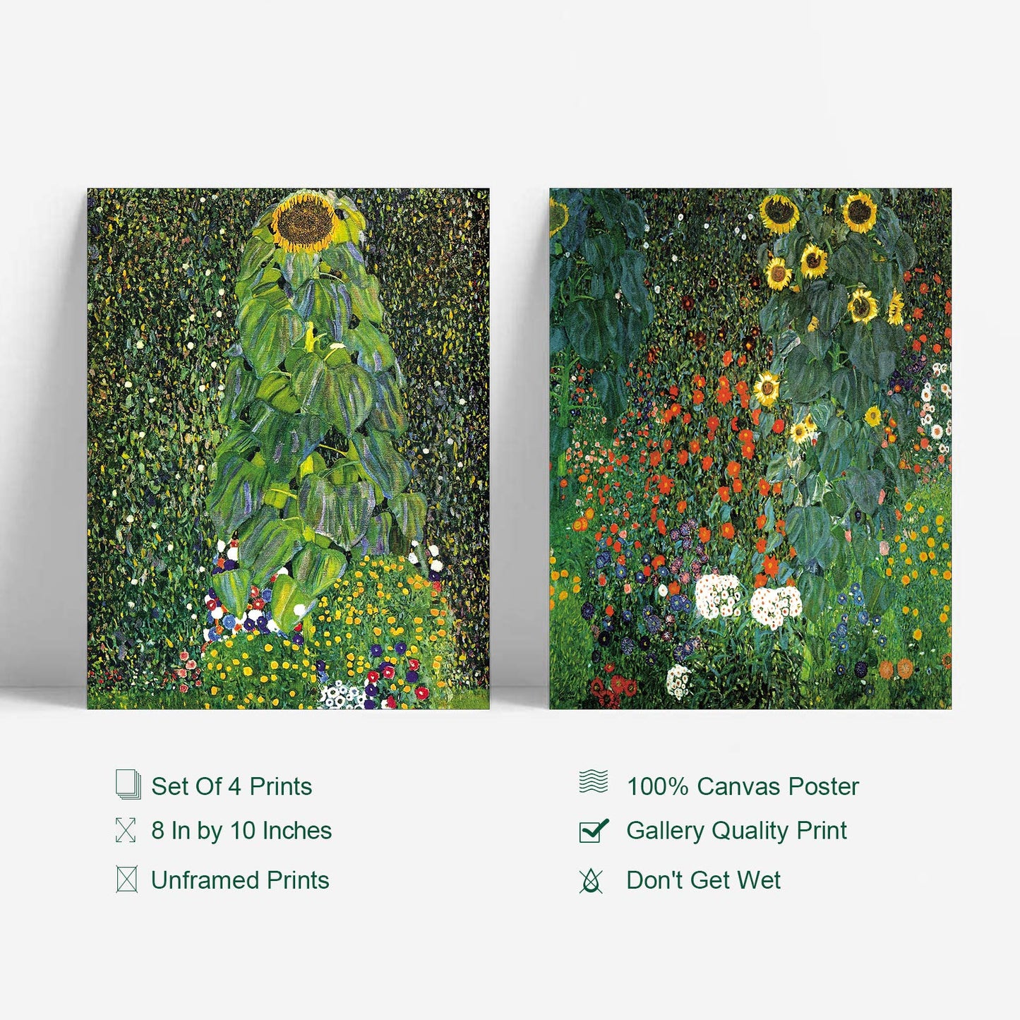 YASEN Gustav Klimt Wall Art Canvas Prints Art Posters and Prints of Famous Painting Gustav Klimt Kiss Poster 8x10 Prints Unframed Art Set of 4 Artwork (4 Pack B)