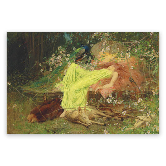 ZZPT Forest Canvas Wall Art - A Fairy Tale Print by Arthur Wardle - Fairy Fantasy Pictures Aesthetics Poster Animal Wall Decor for Kids Room Bedroom Unframed (12x18in/30x45cm)