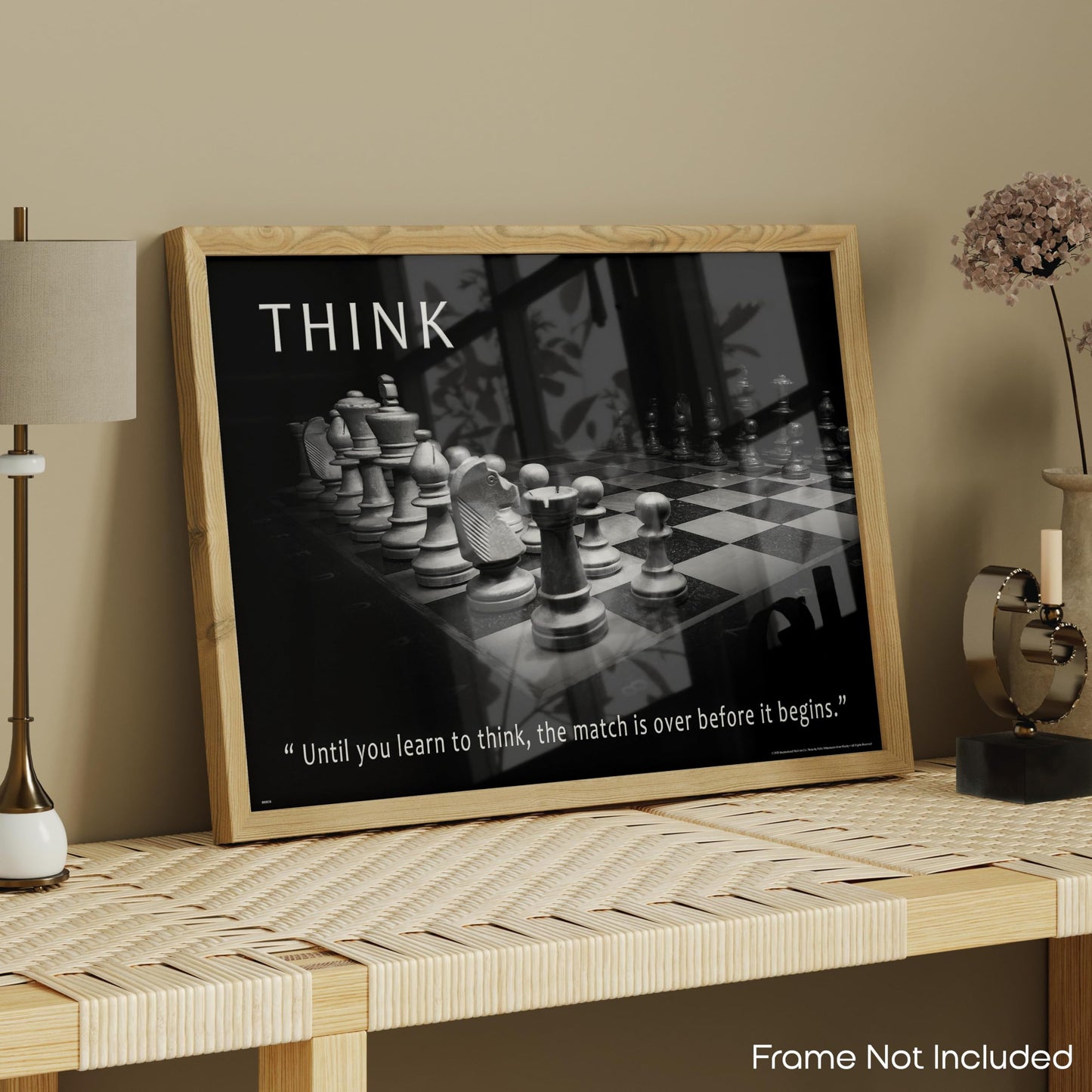 Inspirational Wall Art Co. - Think - Knight Chess Match Moves King Openings Knowledge Motivational Players Quotes Posters - Print Home Gift Bedroom Decor - 11X14 inches