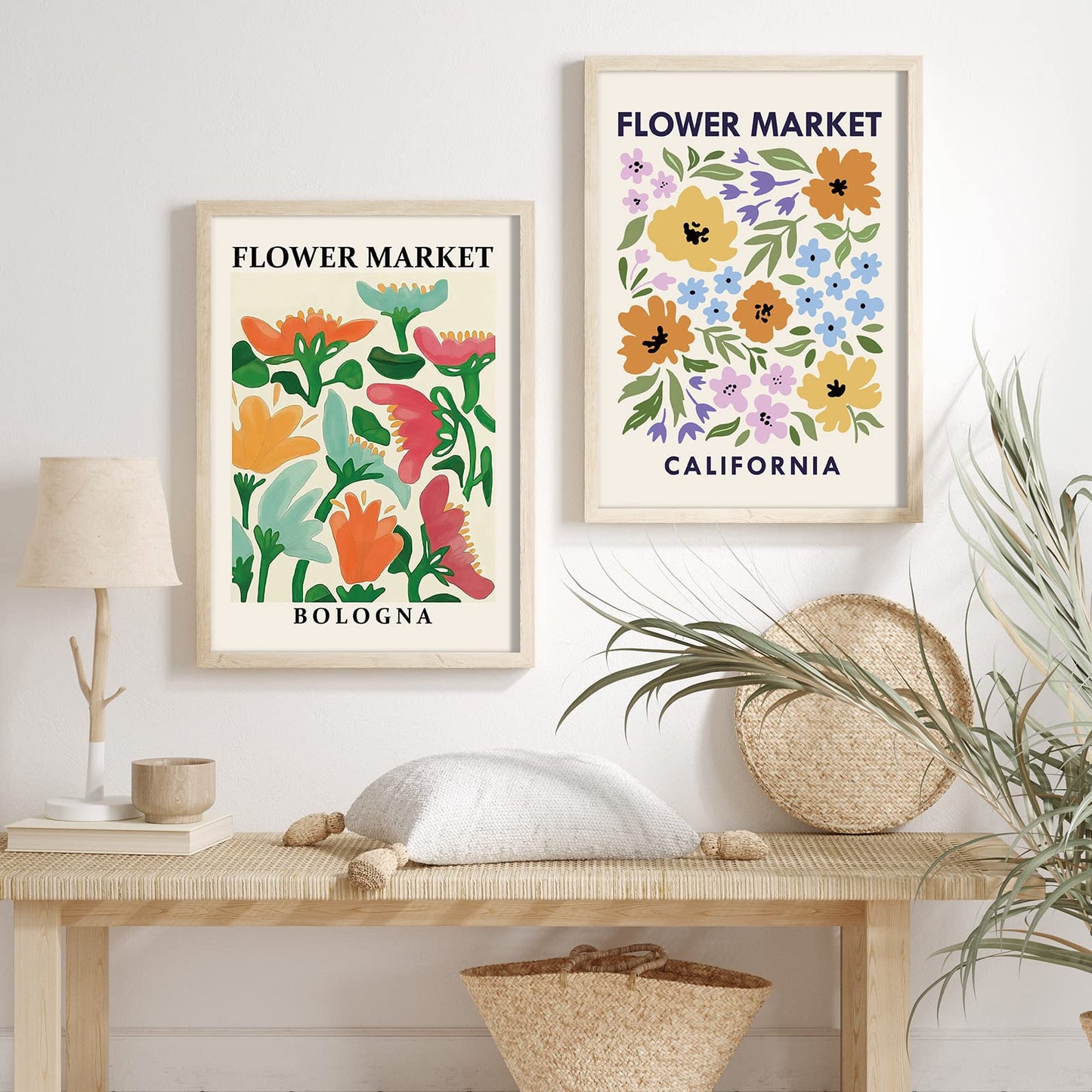 AnyDesign 9Pcs Flower Market Wall Art Prints Aesthetic Floral Drawing Art Poster Colorful Floral Posters Botanical Room Decor for Gallery Room Living Room Bathroom Decor Photo Props(NO FRAME 8x10)