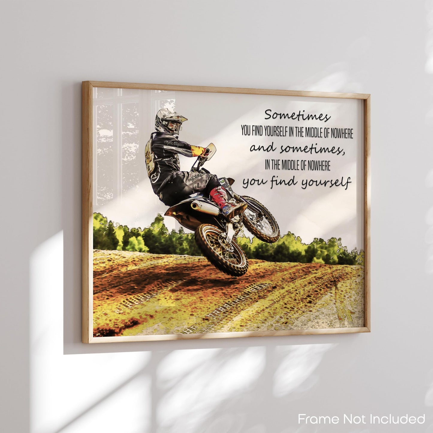 Inspirational Wall Art Co. - Find Yourself - Motocross Fox Moto Gift Teens Dirtbike ATV Freestyle Racing Gift Boys Motivation Quotes Posters Print for Home Office Decor - 11X14 inches
