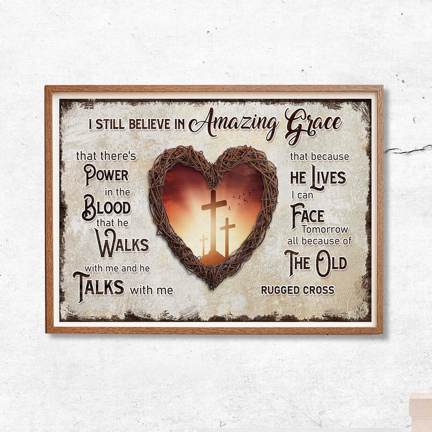 Christian Cross Canvas Wall Art I Still Believe In Amazing Grace Picture Bible Verse Painting Church Print Religious Poster Christian Inspirational Art Bible Scripture Pictures Jesus Artwork