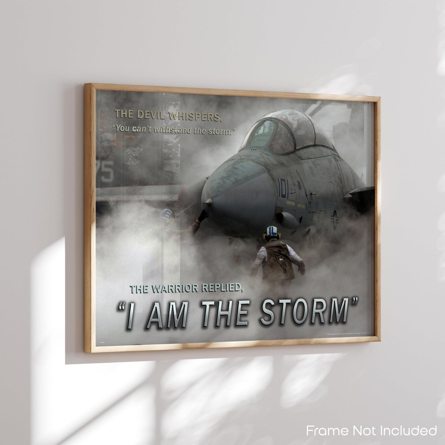 Inspirational Wall Art Co. - I Am The Storm - Air Force Jet Aircraft Branch Veteran Sunset Sky Infantry Motivational Players Quotes Posters - Print Home Gift Bedroom Decor - 11X14 inches