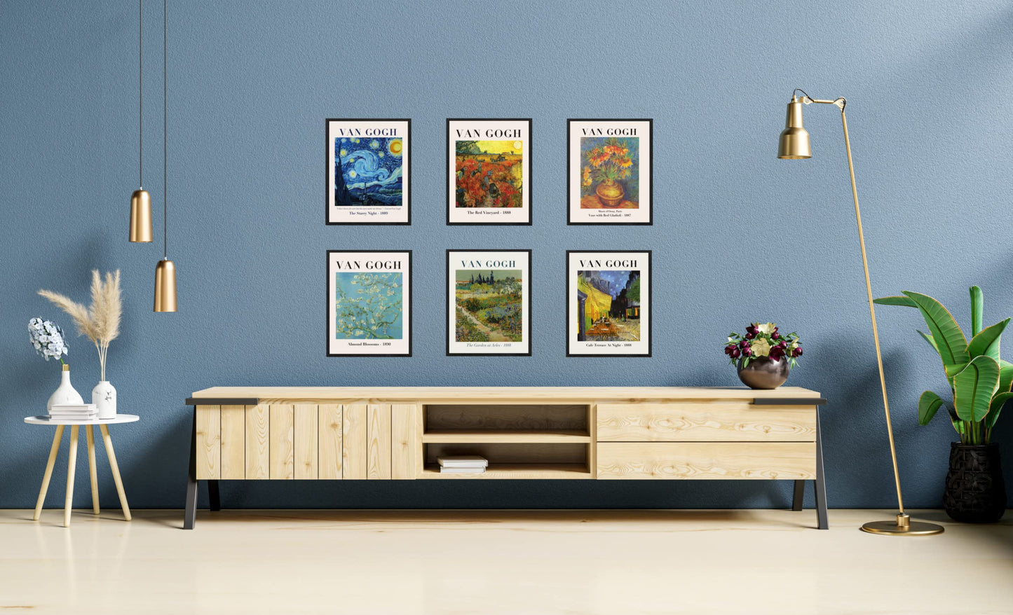 Sylvana Workshop,Van Gogh Posters and Prints Wall Art, UNFRAMED(Set of 6 Wall Decor), Fine Art Posters Prints, The Starry Night, Art Prints, Famous Prints, Van Gogh Decorations… (11"x14")