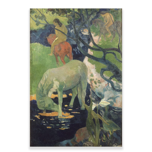 ZZPT Paul Gauguin Canvas Wall Art - The White Horse Print Poster - Famous Artist Fine Art Paintings Reproduction for Bedroom Office Wall Decor Unframed
