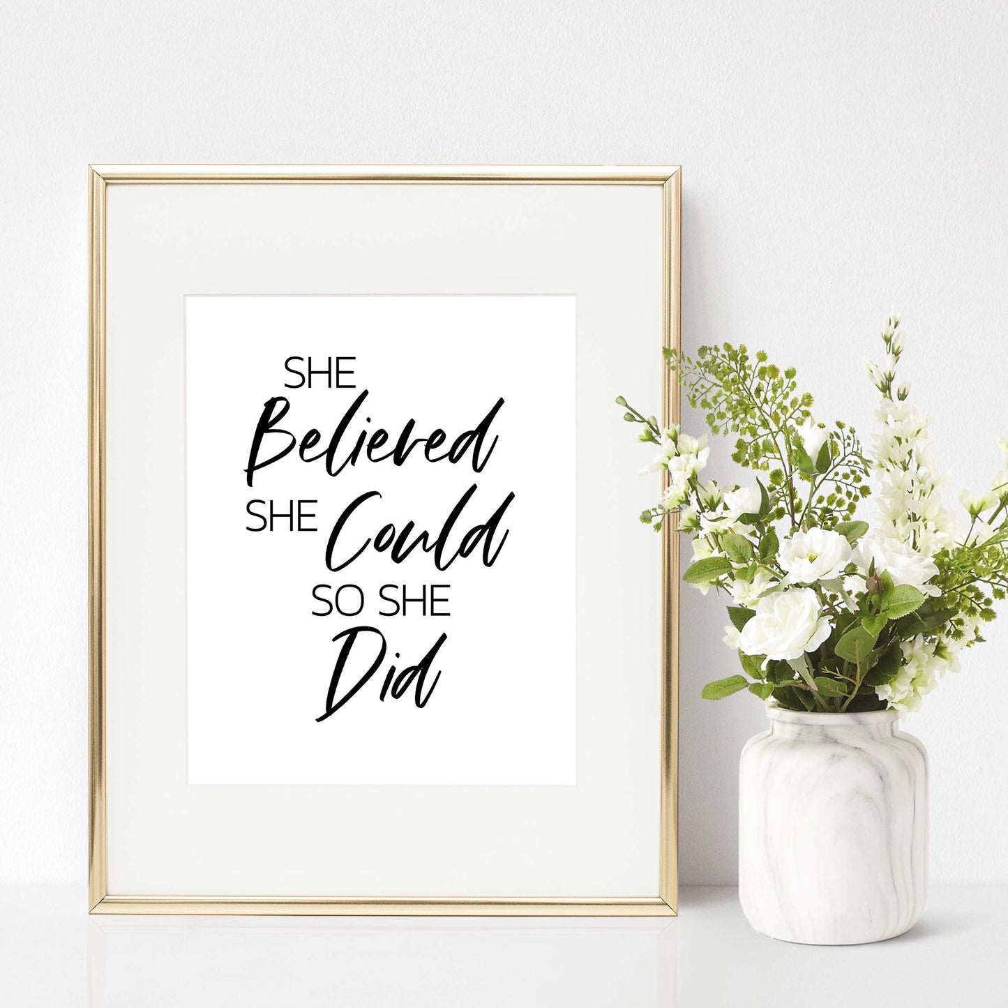 Brooke & Vine Inspirational Wall Decor Art Prints (UNFRAMED 8 x 10) Motivational Women Teen Girl Wall Art Posters for Office, Bedroom, Desk - Be Brave