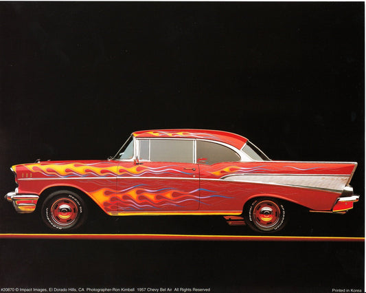 Impact Posters Gallery Classic Car Chevy Bel Air 1957 Vintage Art Print Wall Decor Poster (16x20)