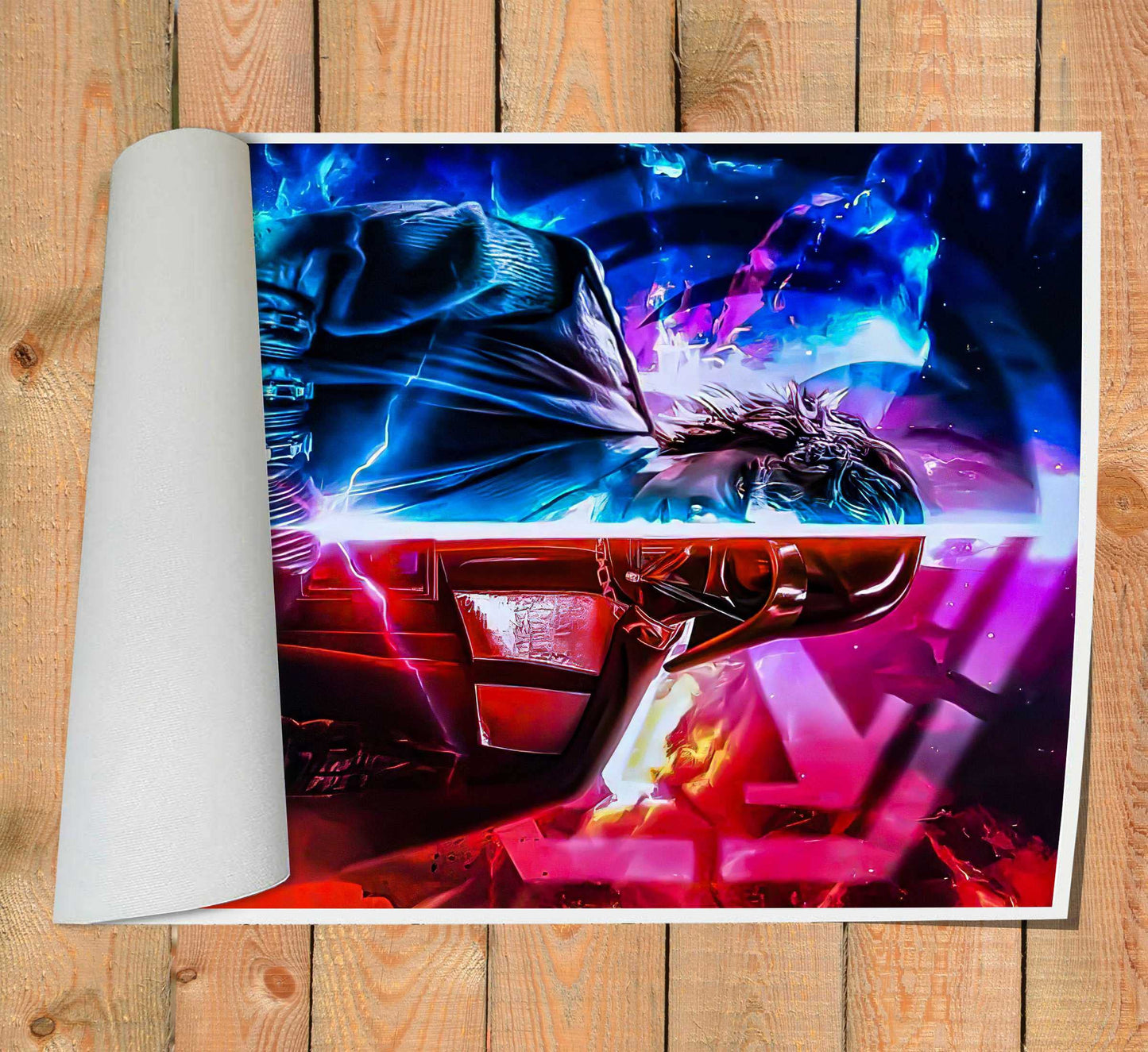 Darth Vader Poster Lightsaber Canvas Print Art for Room Wall Decor LCVME (16"x24",A- Unframed)