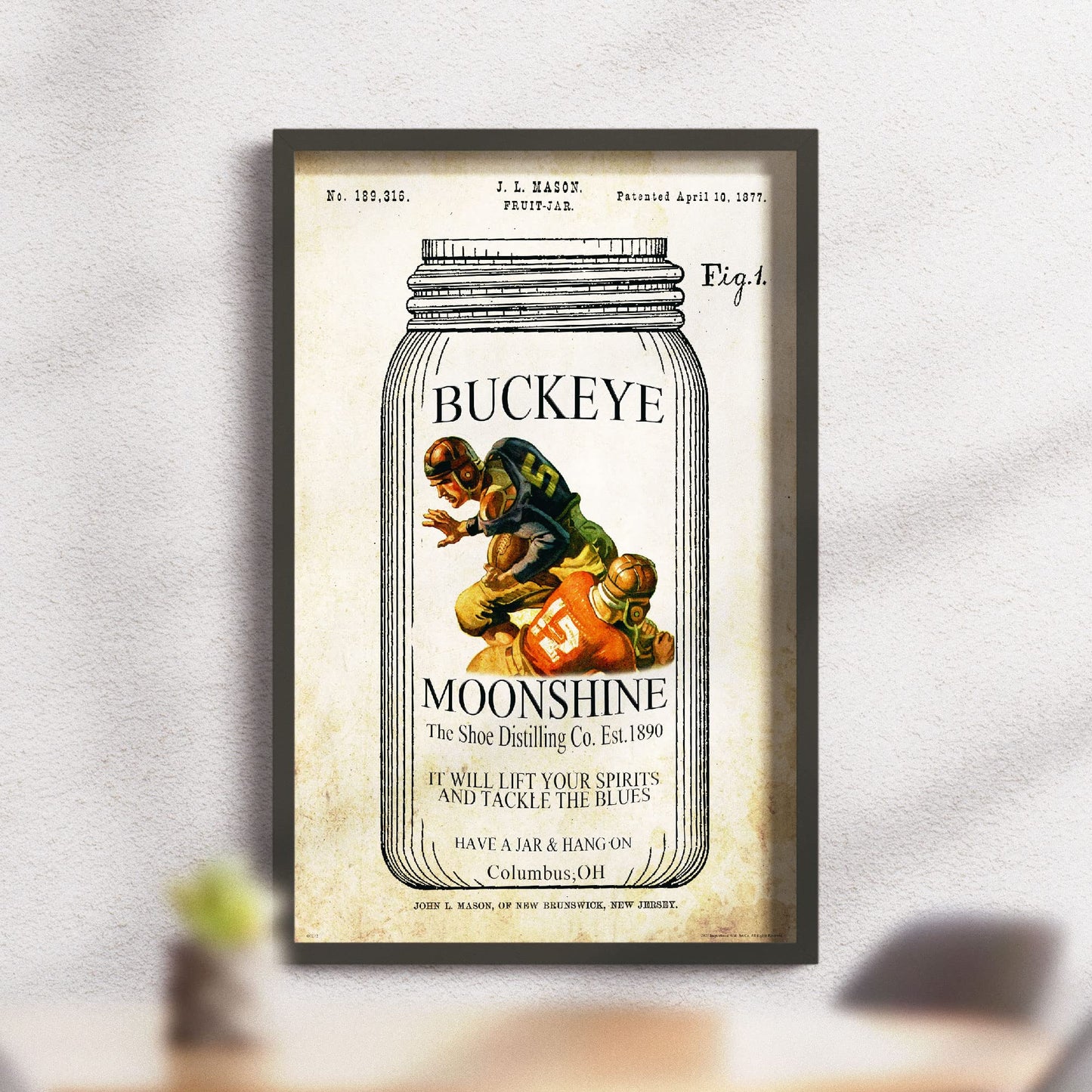 Inspirational Wall Art Co. - Ohio State Buckeyes - Vintage Football Sports Lineman Kids Coach American Motivational Quotes Posters - Print Home Gift Bar Game Room Bedroom Decor - 11X17 inches