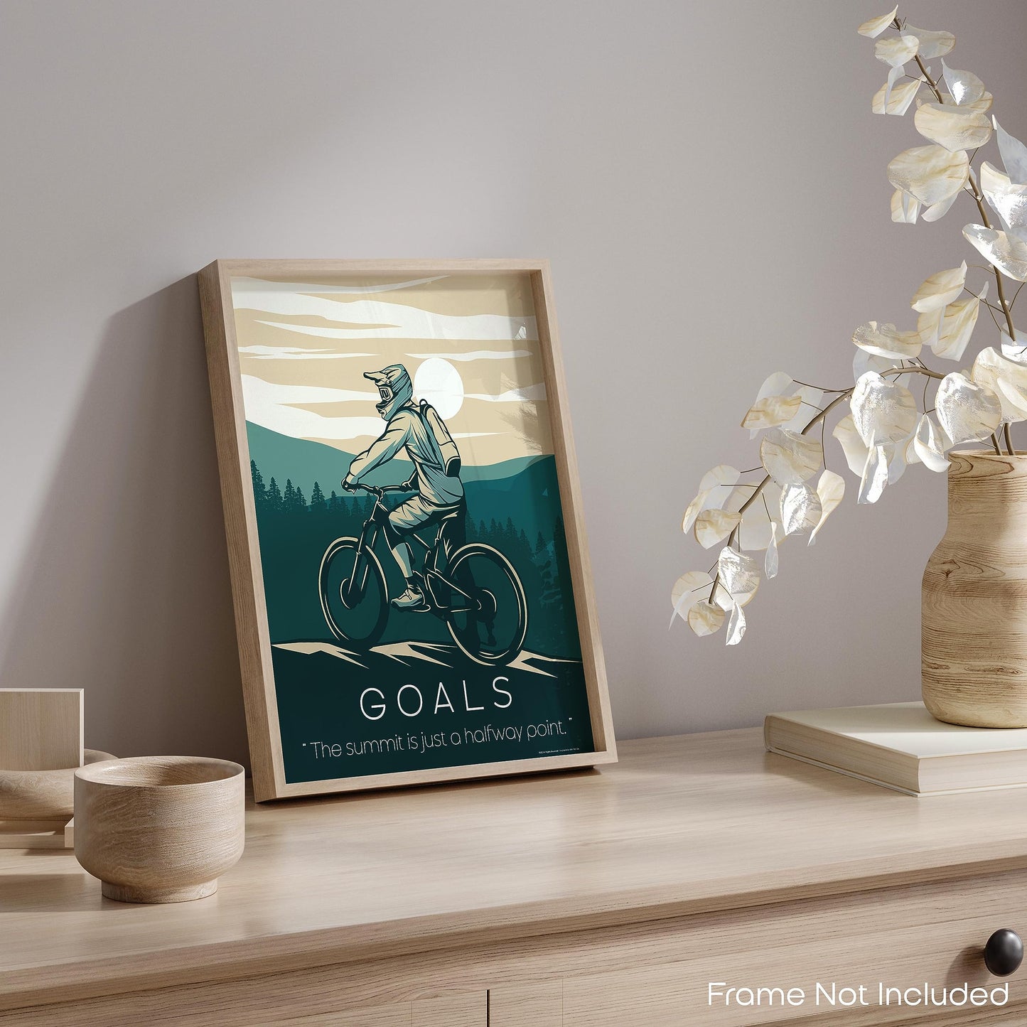 Inspirational Wall Art Co. - Goals - Mountain Biking Bicycle Offroad Ramp Poster Motivation Quotes Posters Print for Home Office Decor - 11X14 inches
