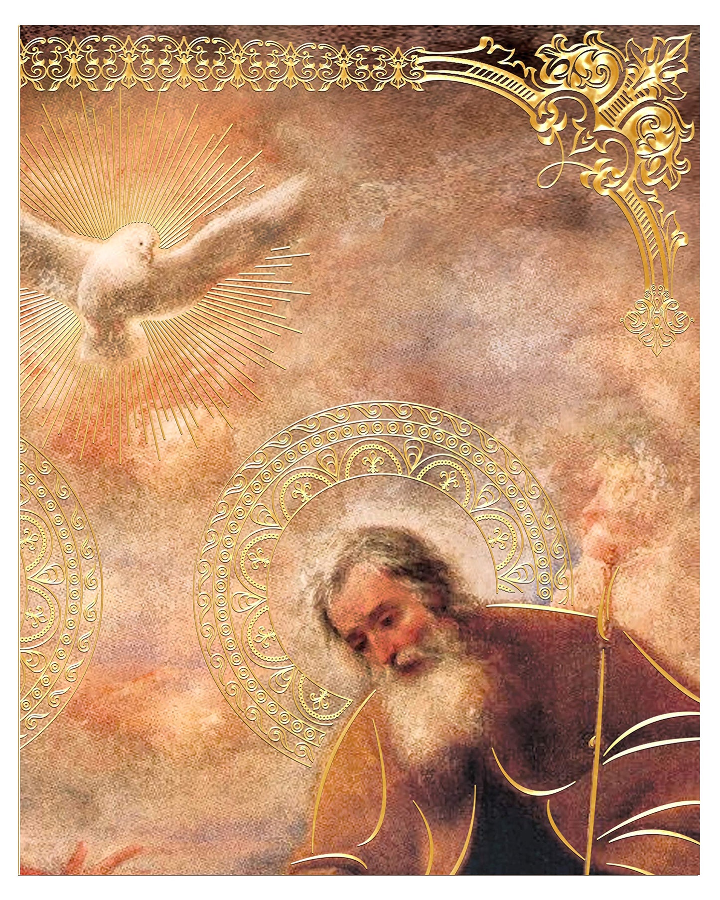 Divine Providence (8"x10") Gold Foil - Religious Wall Art Laminated Print Unframed Poster Paper Decore Arte Diseño Piezas Maestras