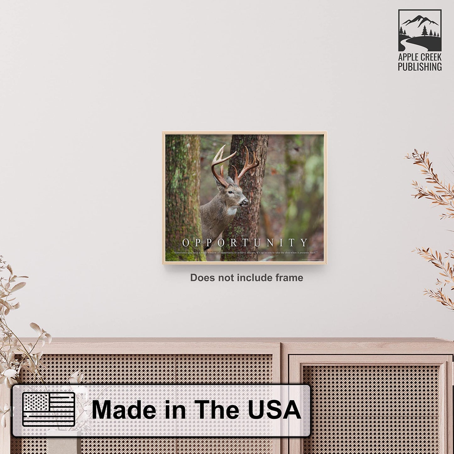 Queenmew. Whitetail Deer Motivational Poster Art Print 11x14 Bow Hunting Buck Commander Wall Decor Pictures.