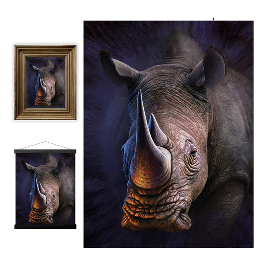3D LiveLife Lenticular Wall Art Prints - White Rhino from Deluxebase. Unframed 3D Safari Animal Poster. Perfect wall decor. Original artwork licensed from renowned artist, Jerry LoFaro