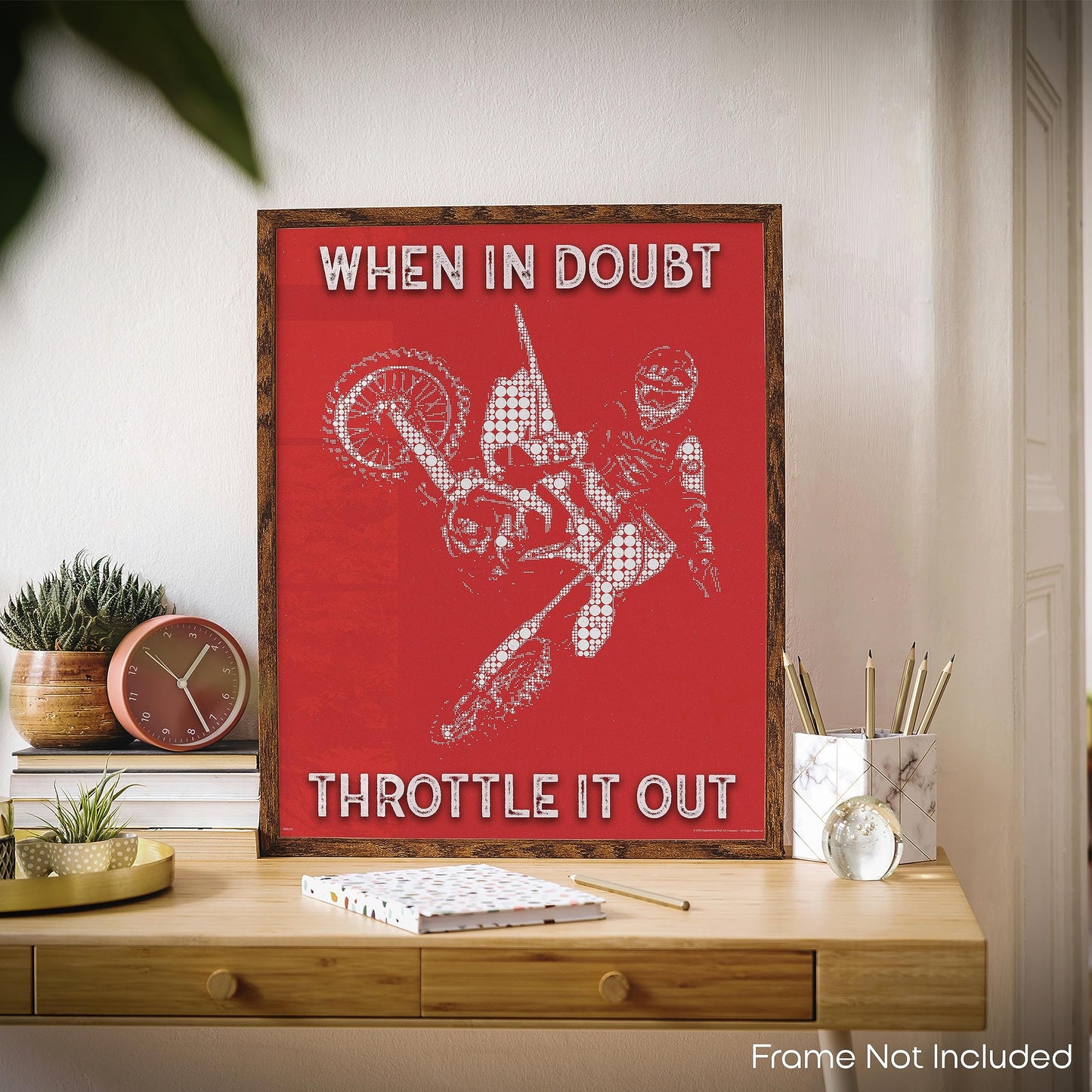 Inspirational Wall Art Co. - When In Doubt Throttle It Out - Motocross ATV Freestyle Racing Gift Boys Motivation Quotes Posters Print for Home Office Decor - 11X14 inches