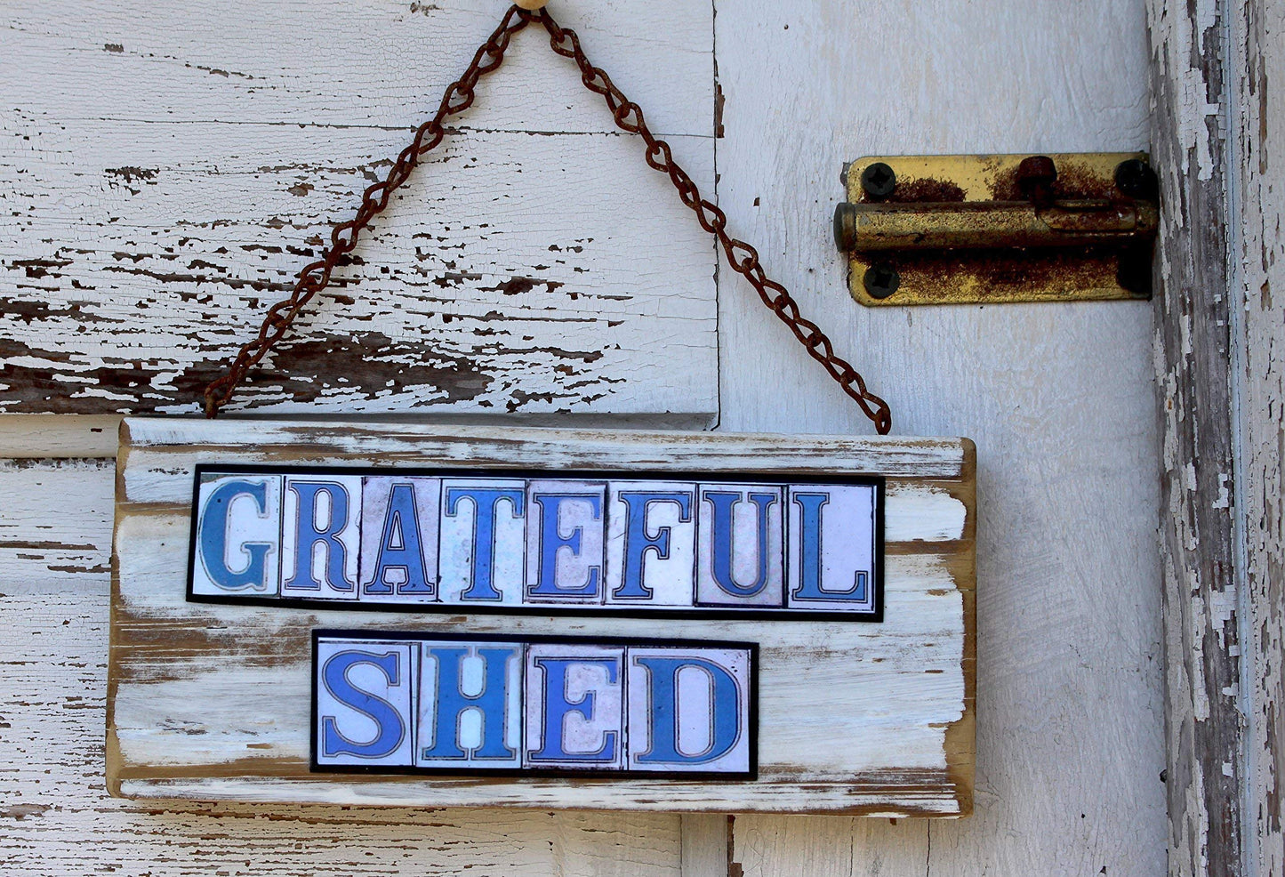 New Orleans Street Tile images spelling"Grateful Shed". A Welcome sign for Dead Heads.