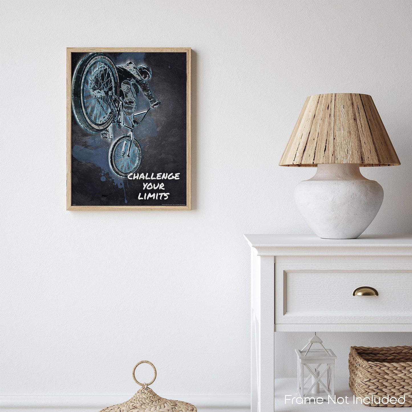 Inspirational Wall Art Co. - Challenge Your Limits - BMX Ramp Poster Gift Motocross Racing Boys Teens Motivation Quotes Posters Print for Home Office Decor - 11X14 inches