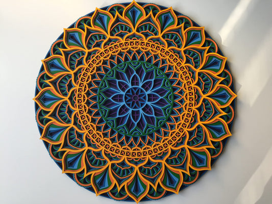 Multilayer Colorful Mandala - Mandala Wall Art, Living Room Wall Art, Home Wall Decor, Living Room Wall Art,Gift Wall Art (58 cm (22.8 inch))