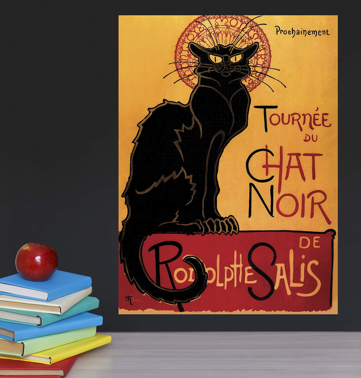 Palace Learning Tournée du Chat Noir by Theophile Alexandre Steinlen - 1896 - The Black Cat - Vintage Poster Print (Laminated, 18" x 24")