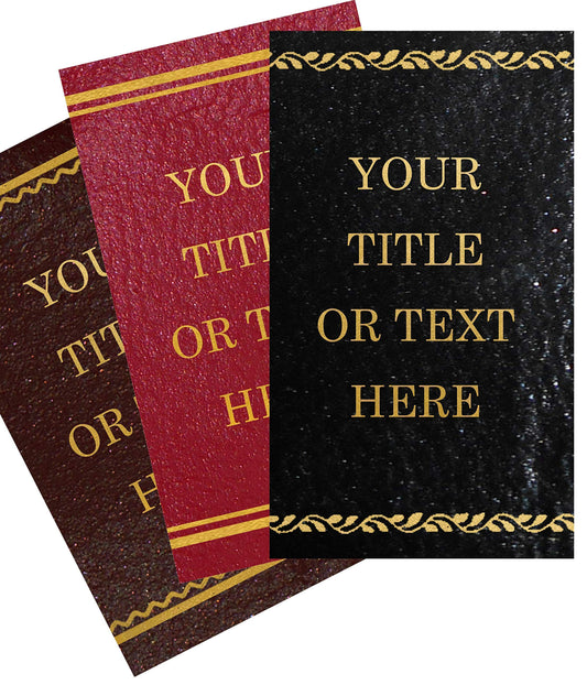 Custom Leather Book Labels - Gold, Silver foil