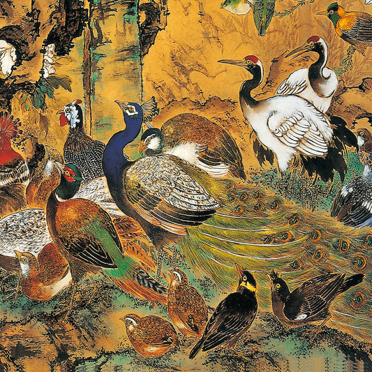 Meishe Art Poster Print Traditional Chinese Birds Phoenix Painting Vintage Colorful Oriental Ancient Asian Watercolor Drawing Home Wall Decor (15.75'' x 31.50'')