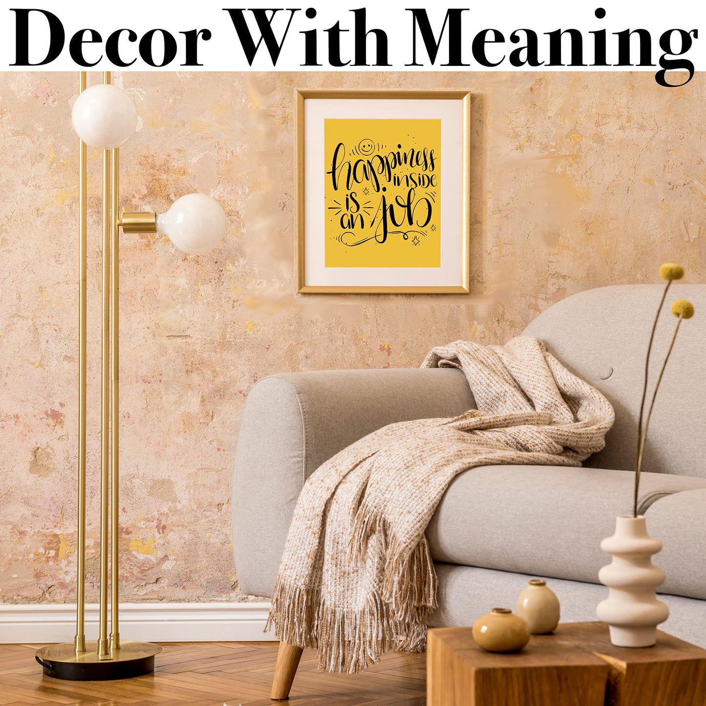 Happiness Is An Inside Job Poster - Wall Decor for Bedroom Posters - Inspirational Wall Art - Office Motivational Wall Art For Women - Inspirational Quote - 8x10 In Print