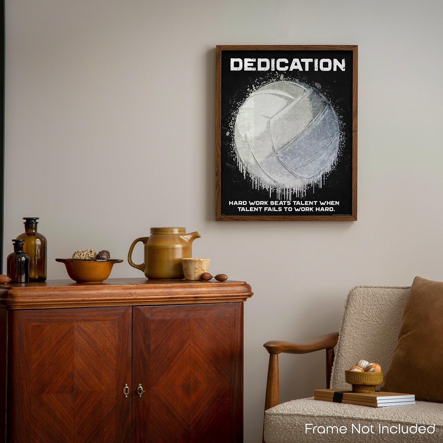 Inspirational Wall Art Co. - Dedication Hard Work - Volleyball Girls Teen Coaches Cute College Womens Motivational Quotes Posters - Print Home Gift Bedroom Decor - 11X14 inches