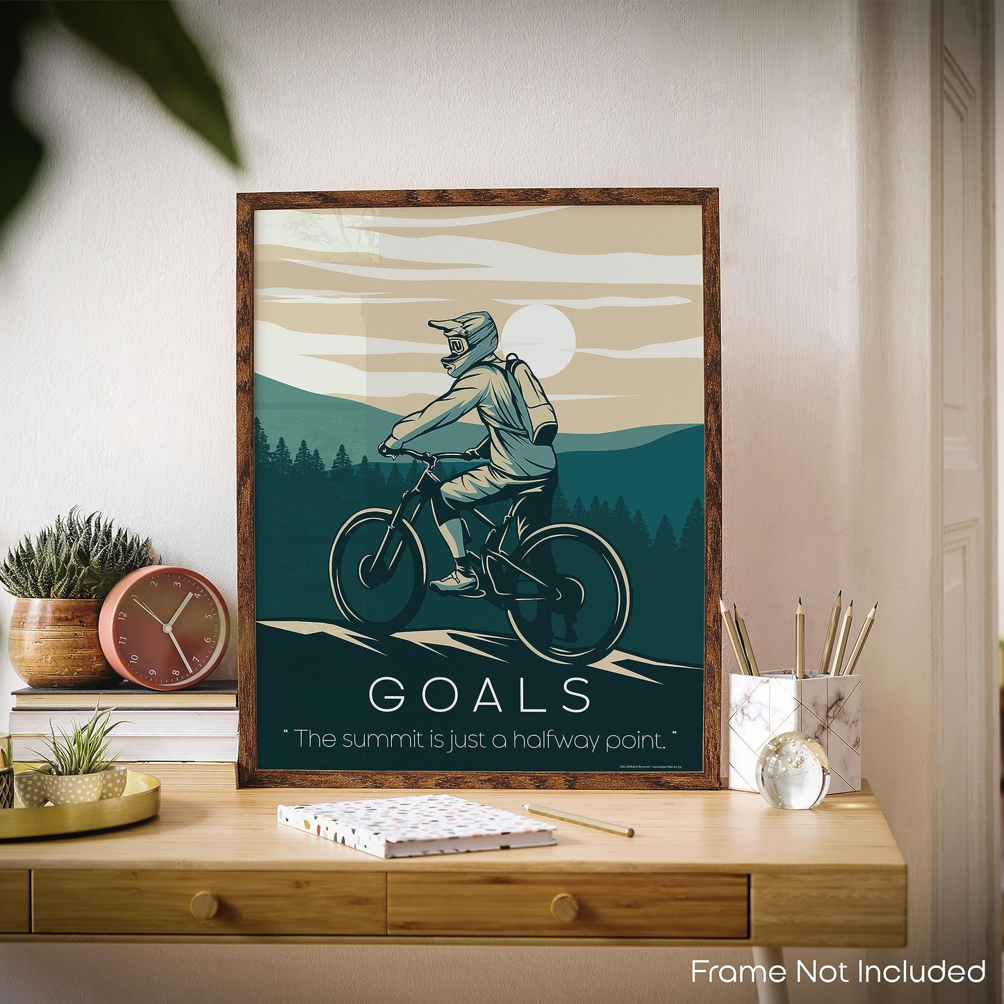 Inspirational Wall Art Co. - Goals - Mountain Biking Bicycle Offroad Ramp Poster Motivation Quotes Posters Print for Home Office Decor - 11X14 inches