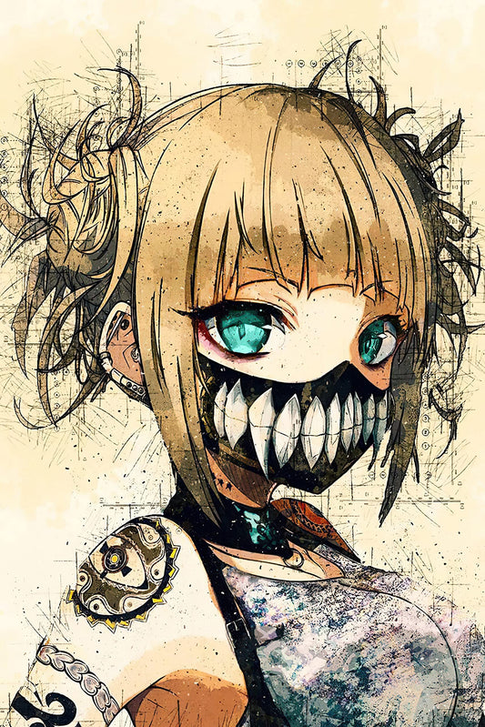 AFUT Himiko Toga Poster,Toga Himiko,Anime Poster My Hero Academia Canvas Wall Art For Living Room Decor Aesthetic Vintage Posters & Prints Cute Room Decor Aesthetic Dorm Posters Unframed 12x18 inches