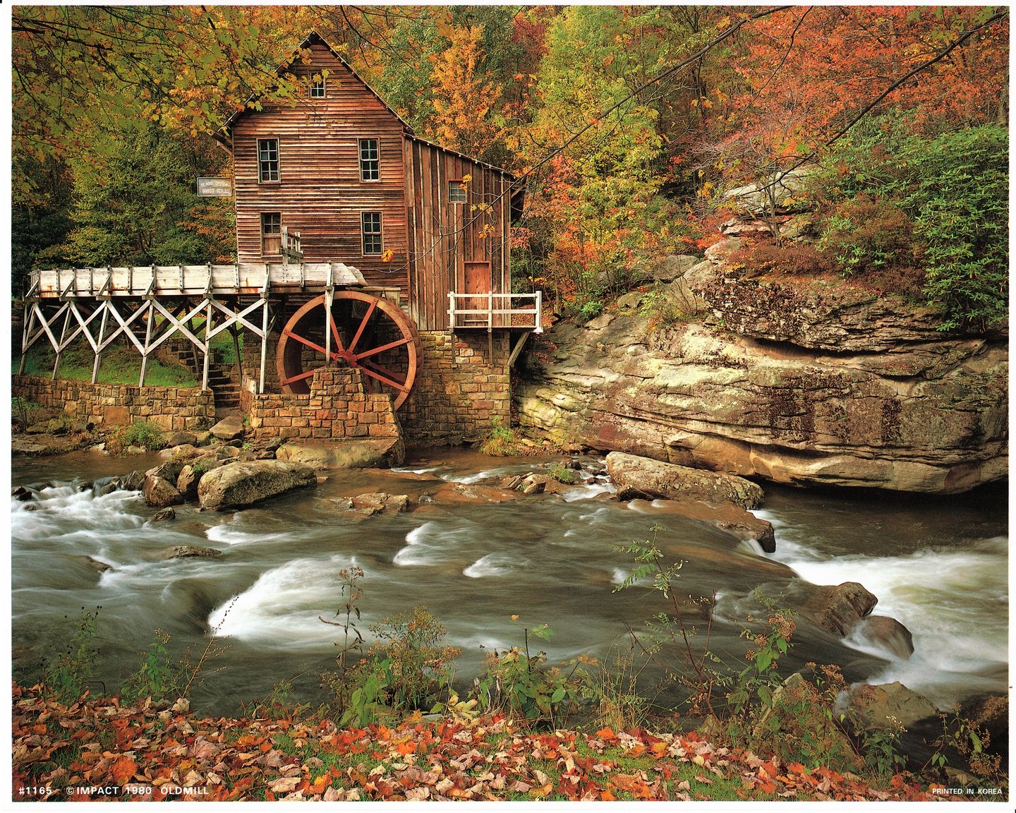 Glade Creek Mill Nature Trees Landscape Wall Decor Art Print Poster (16x20)