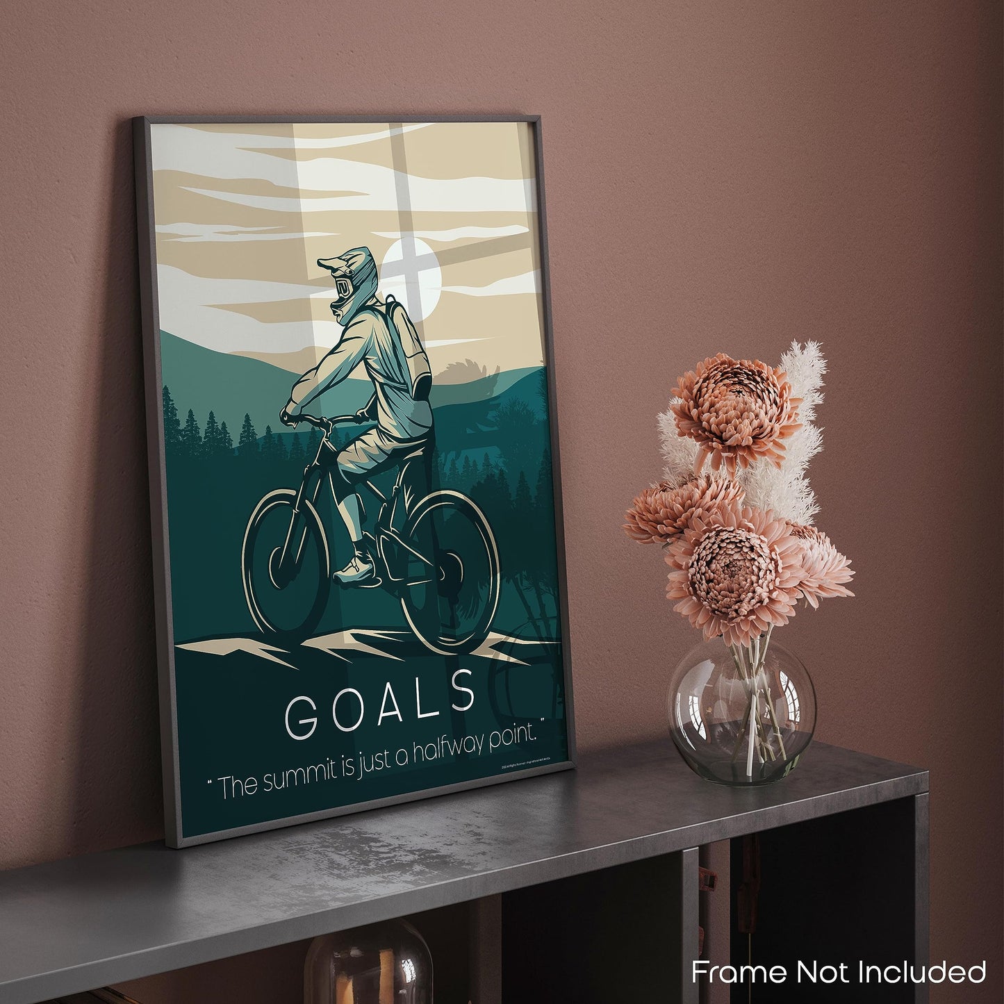 Inspirational Wall Art Co. - Goals - Mountain Biking Bicycle Offroad Ramp Poster Motivation Quotes Posters Print for Home Office Decor - 11X14 inches