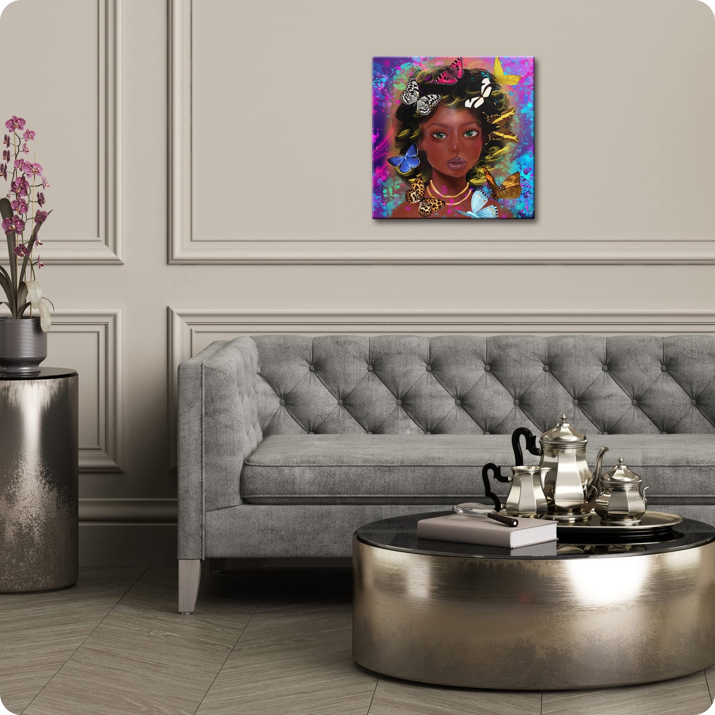 African American Wall Art for Living Room Black History Month Decorations Black Girl Women Canvas Wall Art Abstract Modern Indian Women Wall Decor Butterfly Print Painting Poster for Bathroom Bedroom