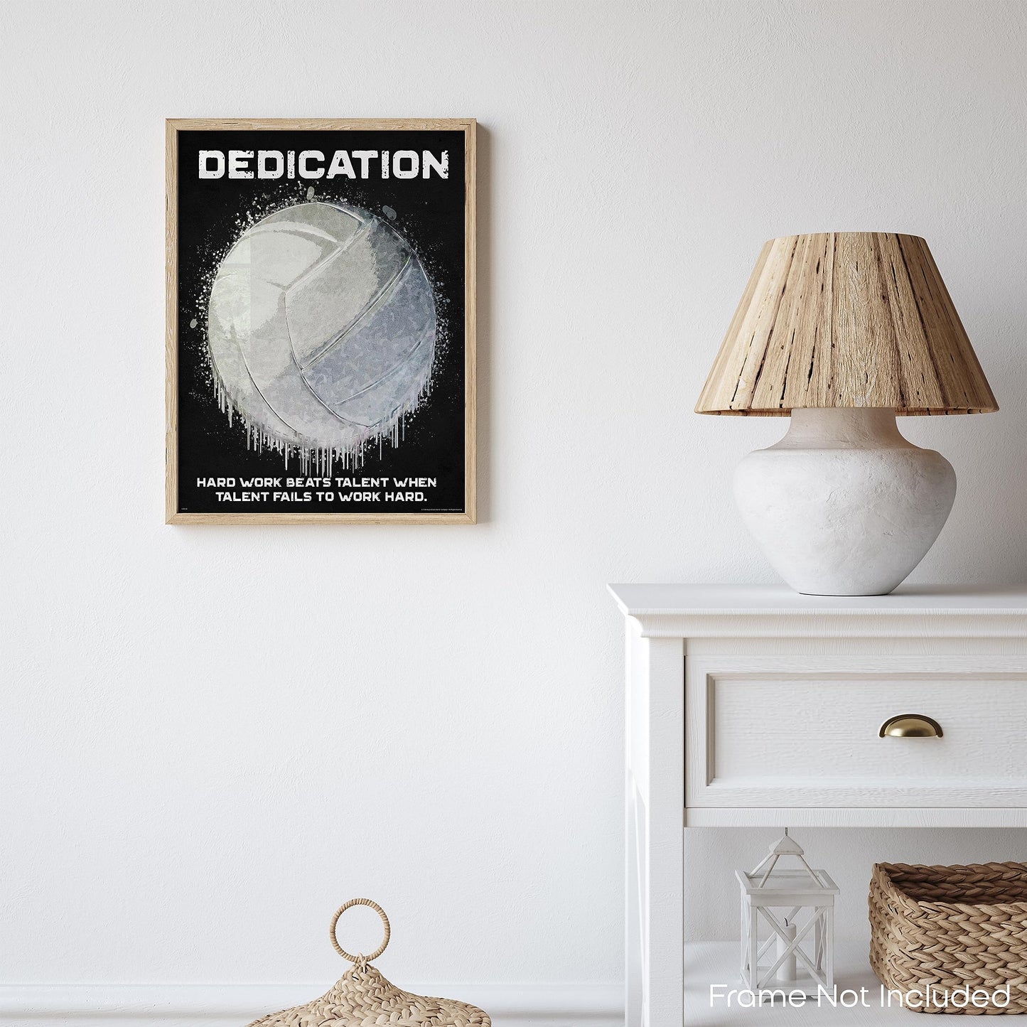 Inspirational Wall Art Co. - Dedication Hard Work - Volleyball Girls Teen Coaches Cute College Womens Motivational Quotes Posters - Print Home Gift Bedroom Decor - 11X14 inches