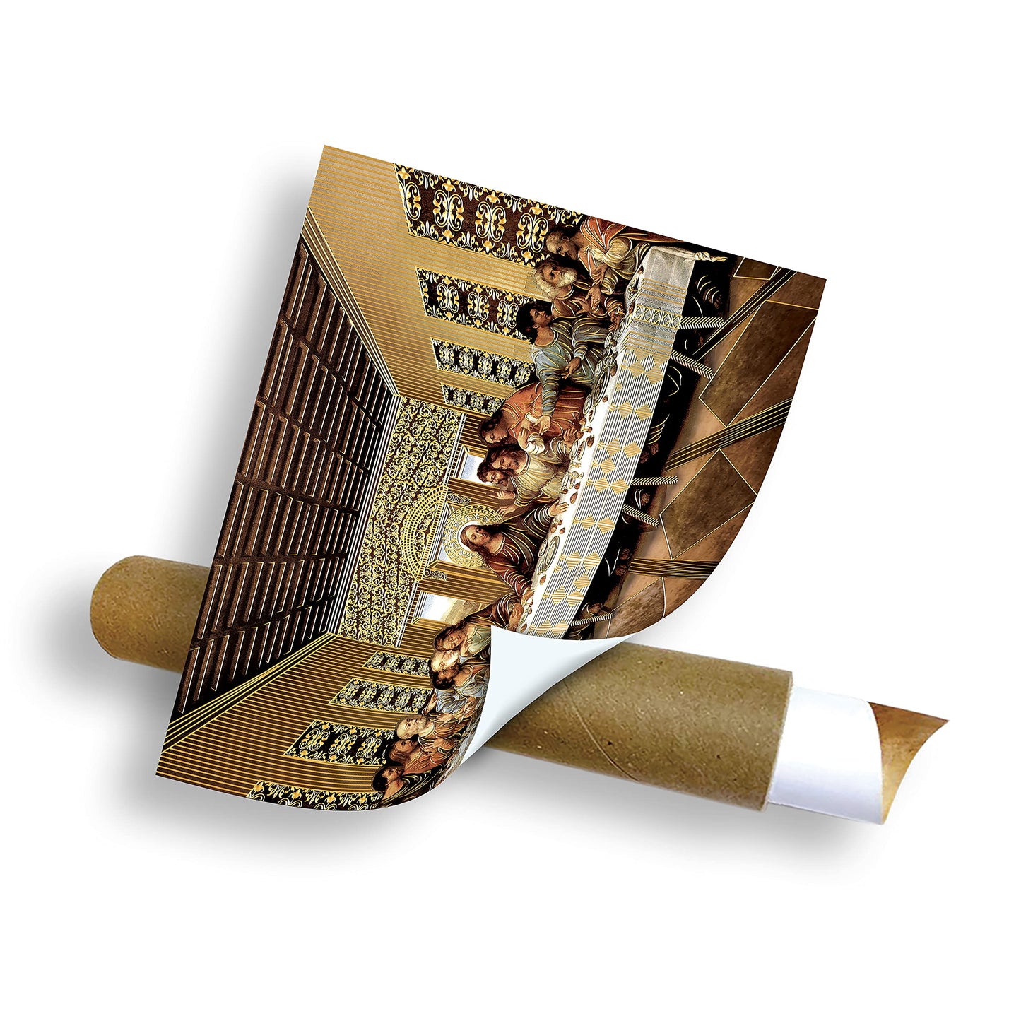 The Last Supper Jesus Christ Da Vinci (8"X10") Gold Foil - Religious Wall Art Laminated Print Unframed Poster Home Decoration Arte Diseño Piezas Maestras