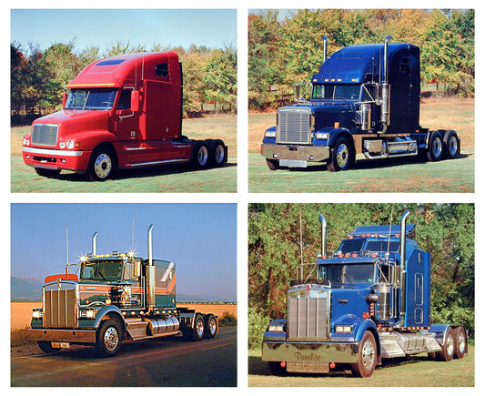 Freightliner Kenworth Big Rig Diesel Vintage Classic Truck Four Set 8x10 Pictures Wall Decor Art Print Posters