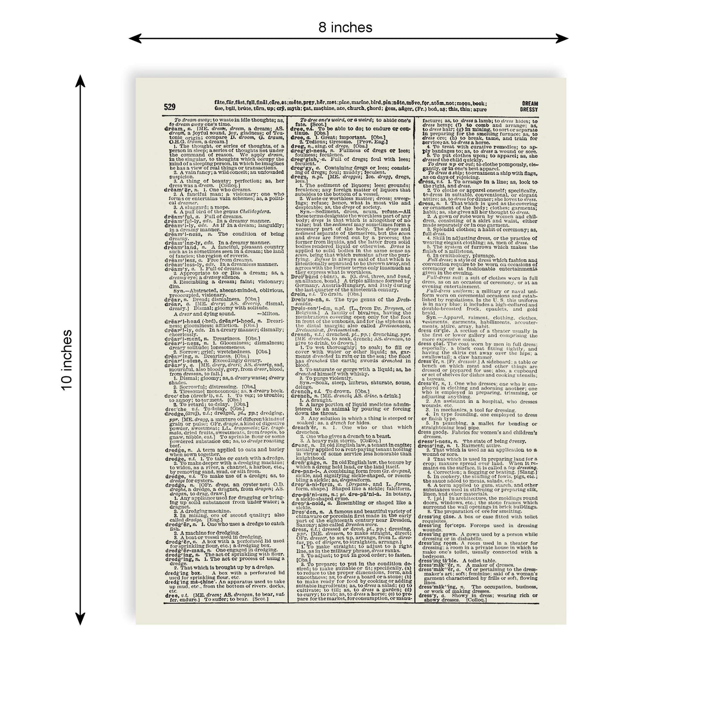 Indianapolis Skyline With Bold Name, Vintage Dictionary Art Print, Antique Wall Art Home Decor, Modern Boho Poster, Farmhouse Decoration Living Room Bedroom Office 8x10 Inches, Ready To Frame