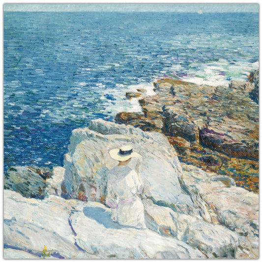 Childe Hassam Picture - The South Ledges Appledore Poster Print - Impressionist Fine Art Oil Paintings Reproduction Wall Decor for Living Room Bedroom Office Unframed (12x12in/30x30cm)