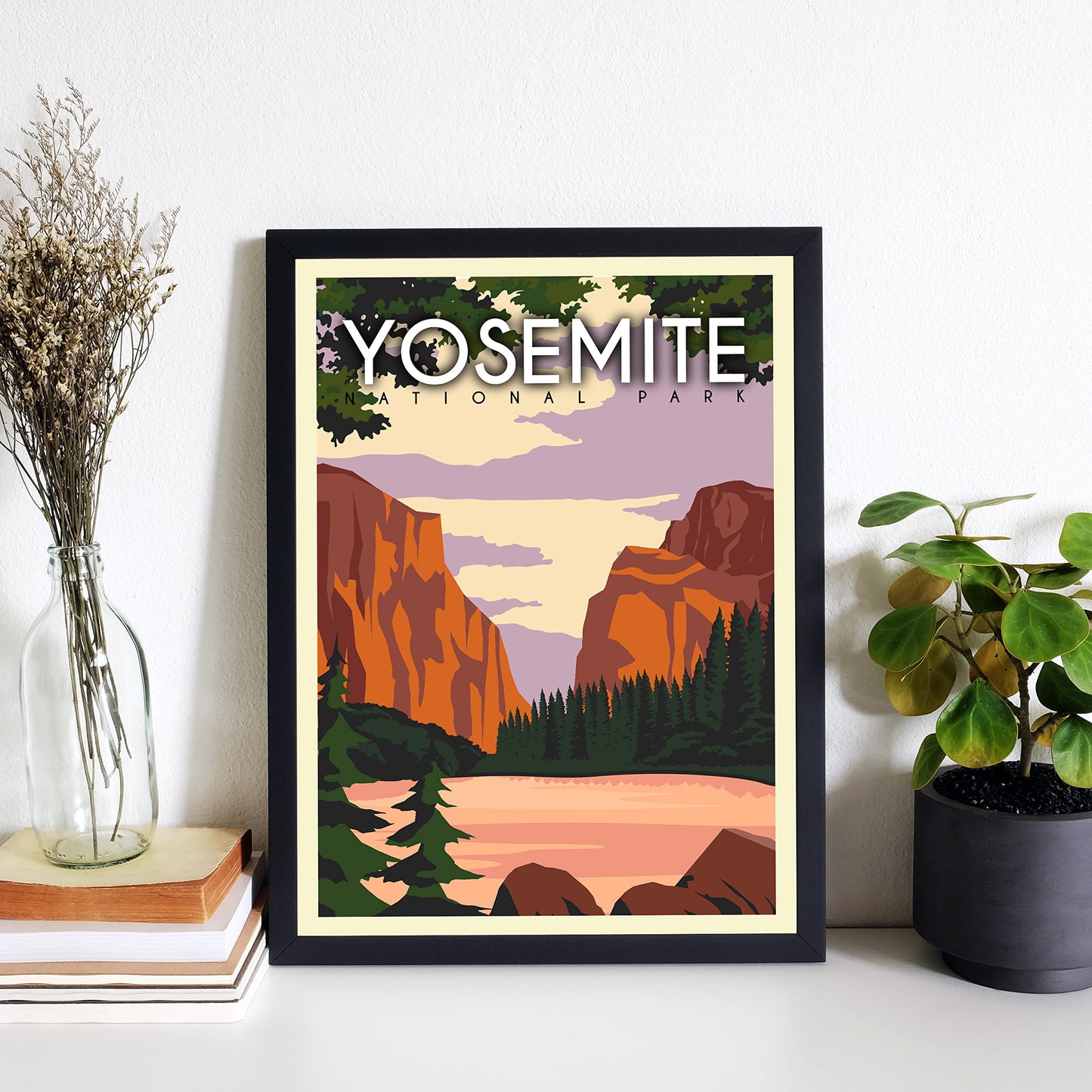 4 Pieces Retro National Park Posters & Prints, Wall Art and Décor, Grand Canyon Poster, Grand Teton Poster, Yellow Stone Poster, Yosemite Poster- 8 x 10 Inches