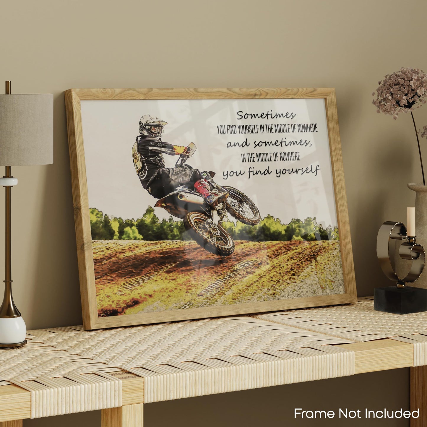 Inspirational Wall Art Co. - Find Yourself - Motocross Fox Moto Gift Teens Dirtbike ATV Freestyle Racing Gift Boys Motivation Quotes Posters Print for Home Office Decor - 11X14 inches